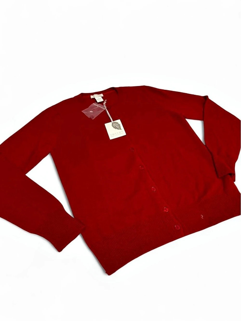 Tweeds Cashmere Burgundy Cardigan, Medium, NWT